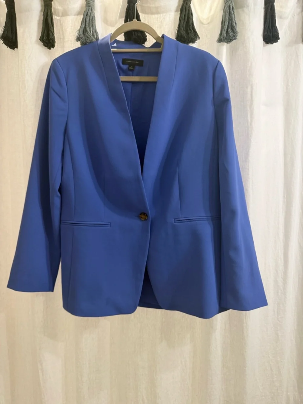 Ann Taylor Longline Collarless Blazer in Periwinkle - NEVER WORN